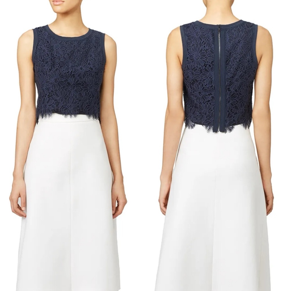 Rebecca Taylor Cropped Lace Top - Picture 2 of 5